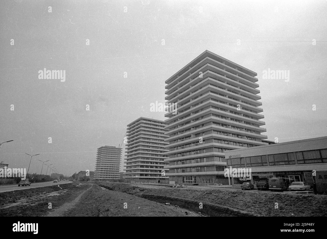 Bau von modernen Wohnungen in München. [Automatisierte Übersetzung] Stockfoto