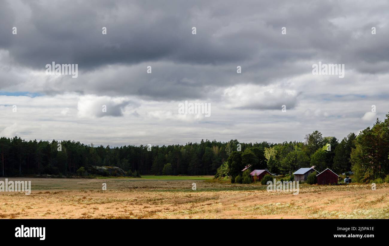 Blick auf die Landschaft vom Turku-Archipel, Finnland im Herbst Stockfoto