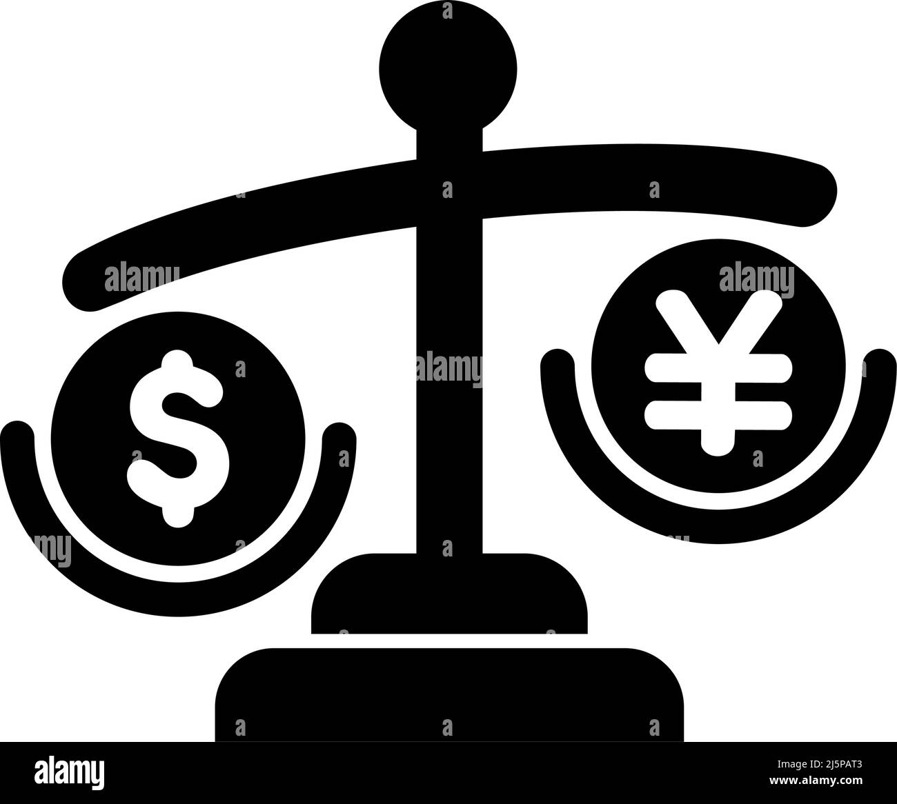 Darstellung der Vektorsymbole für die japanische Yen-Abwertung ( gegenüber dem US-Dollar) Stock Vektor