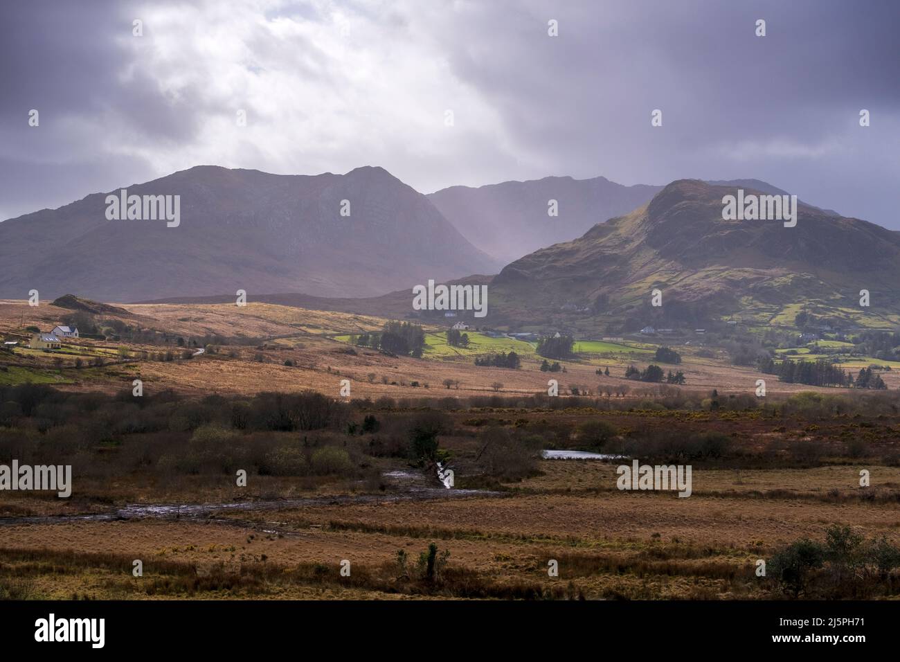 Maumturk Mountains, Maam, County Galway, Irland, im Frühjahr Stockfoto