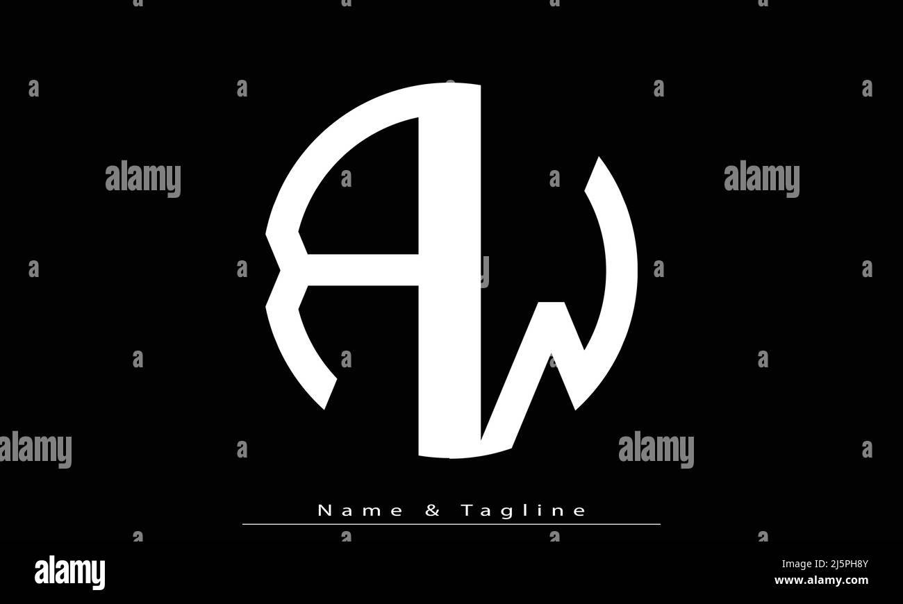 Alphabet Buchstaben Initialen Monogramm Logo RW , WR Stock Vektor