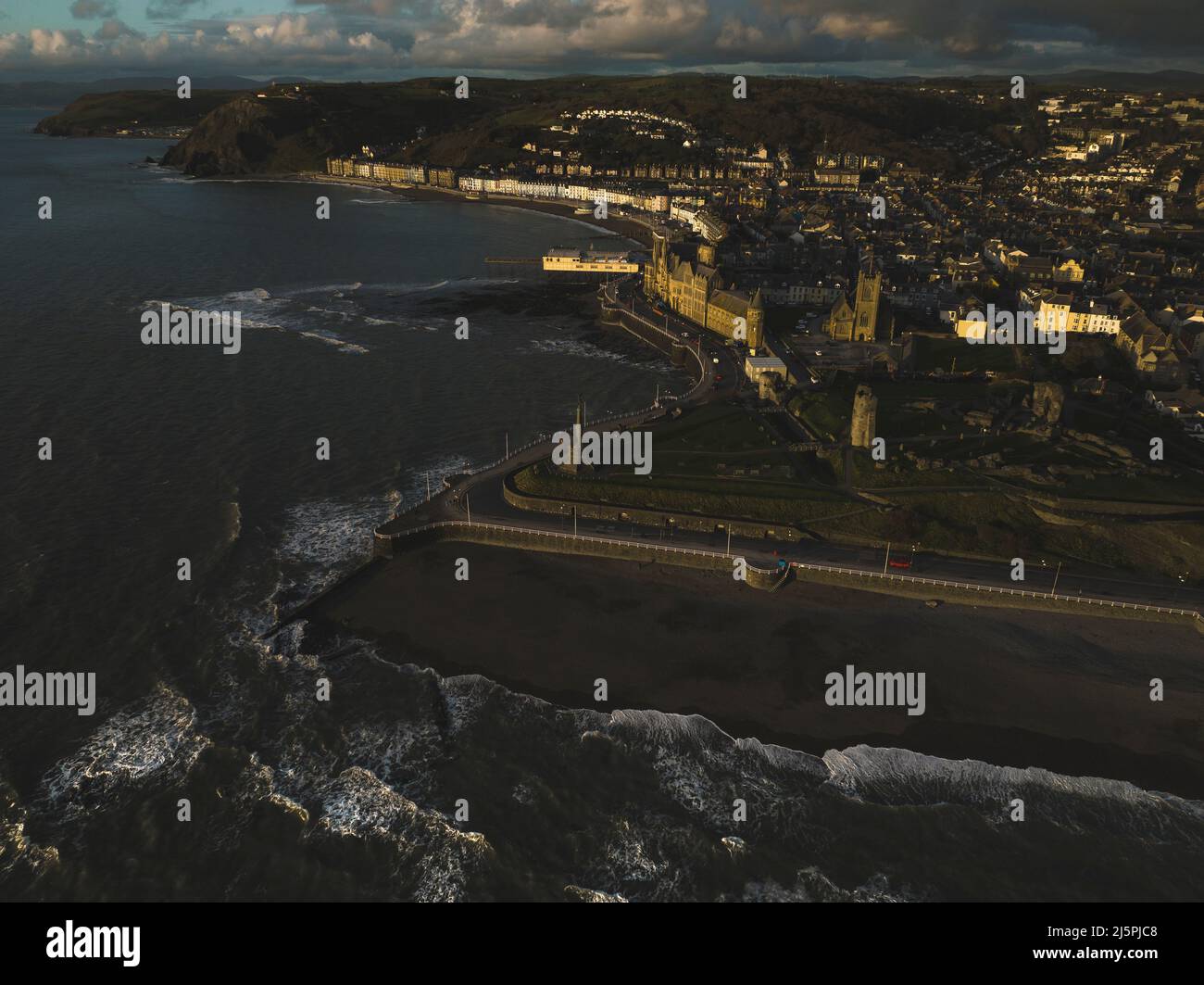 Luftaufnahme von Aberystwyth. Stockfoto