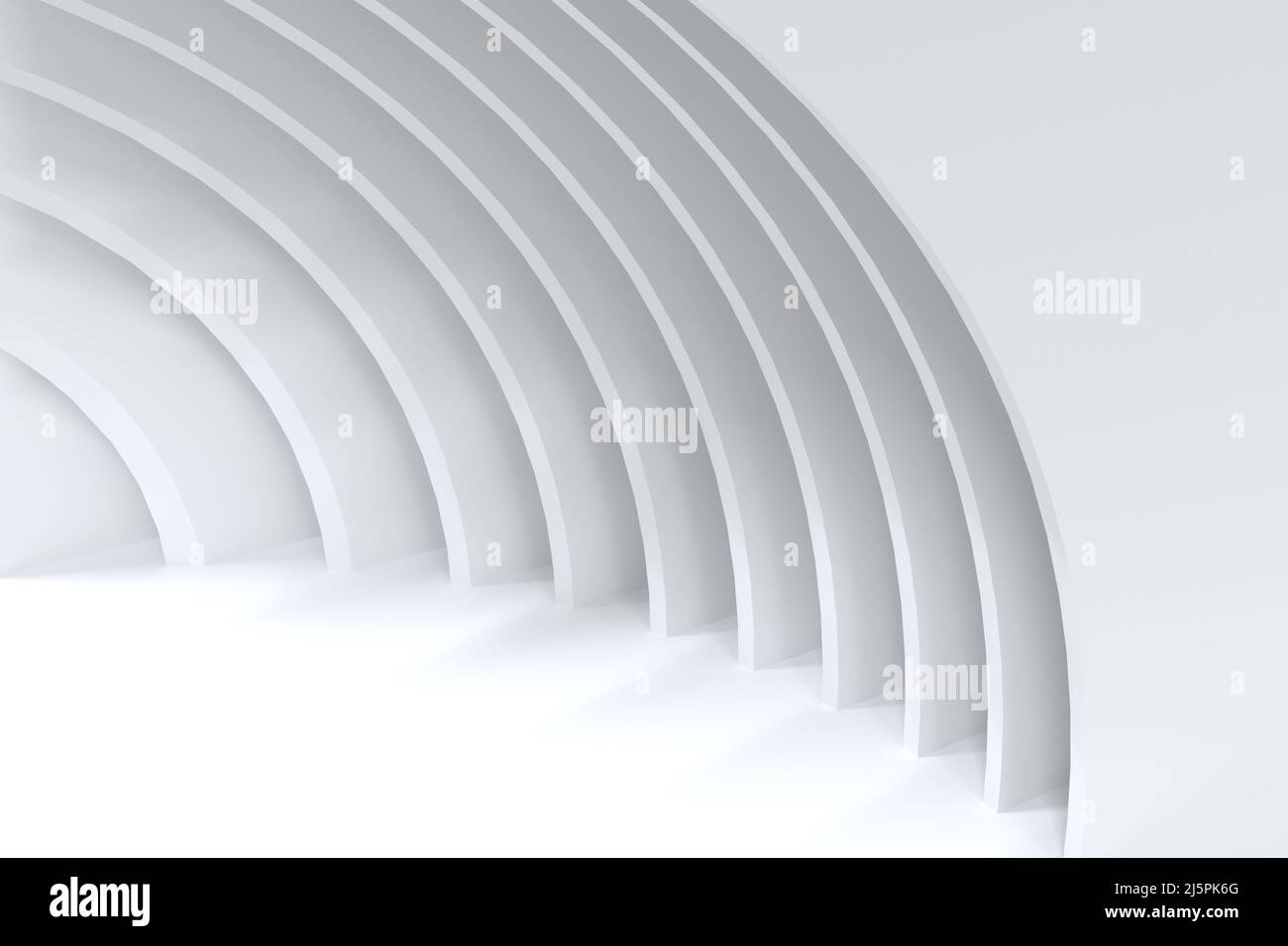 Abstrakt futuristischer weißer Hintergrund, minimalistischer 3D Render Stockfoto