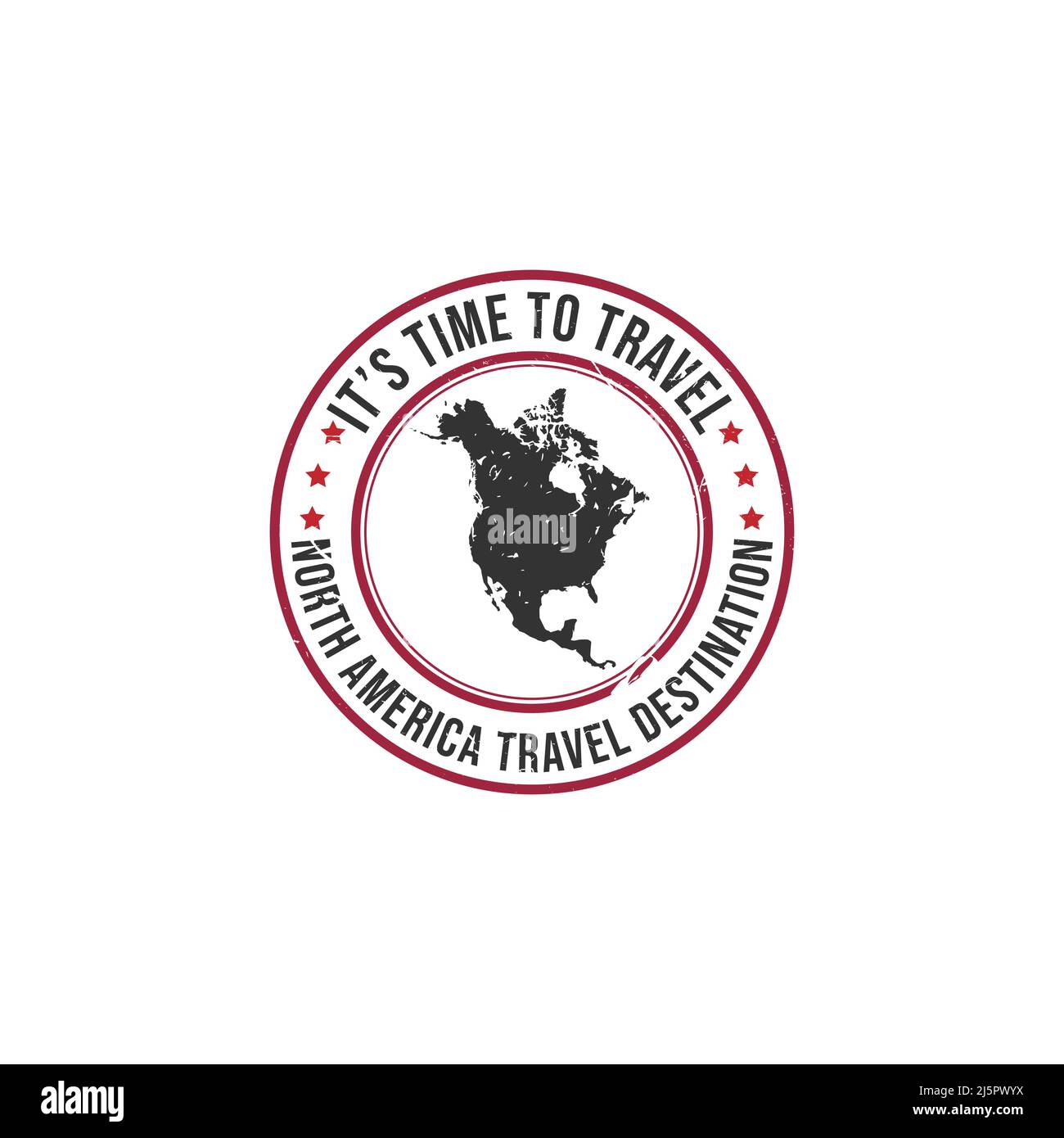 Grunge Gummistempel mit dem Text Nordamerika Reiseziel in der Marke geschrieben. Asien Reiseziel Grunge Stempel Stock Vektor