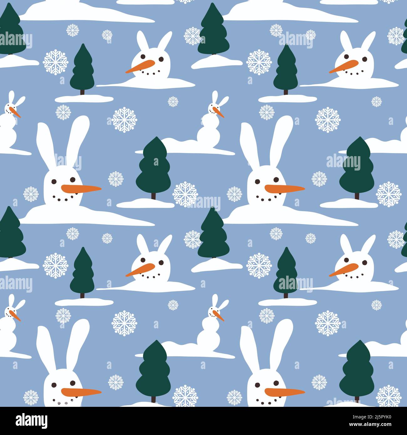 Winter nahtlose Schneemann Kaninchen Muster für Stoffe und Verpackungen und  Geschenke und Karten und Kinder und Geschenkpapier Stockfotografie - Alamy