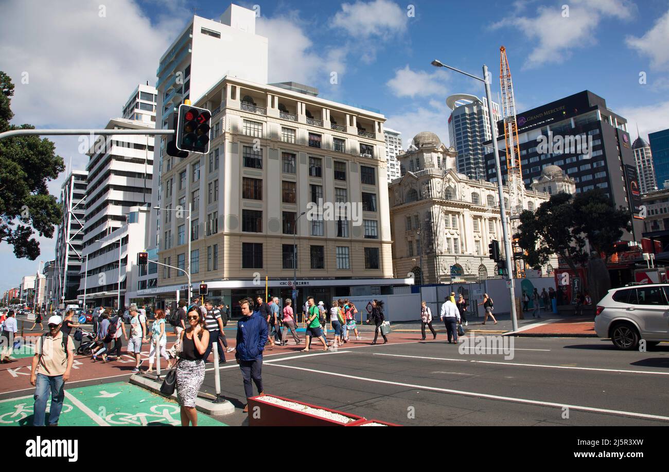 Business Center mit Gebäuden in Auckland, Neuseeland Stockfoto