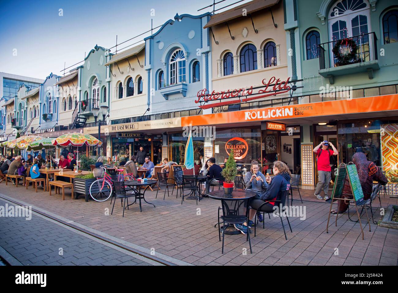 Neuseeland, Christchurch - das kürzlich wiedereröffnete Central Business District. Stockfoto