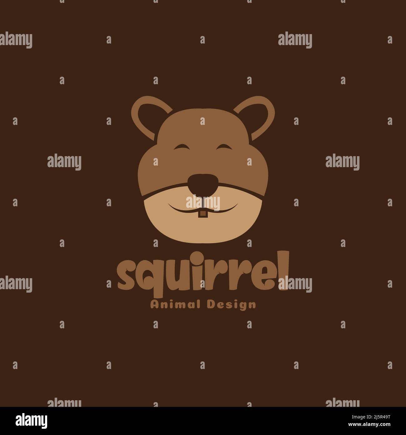 Gesicht niedlichen braunen Eichhörnchen Logo Design Vektor Grafik Symbol Illustration kreative Idee Stock Vektor