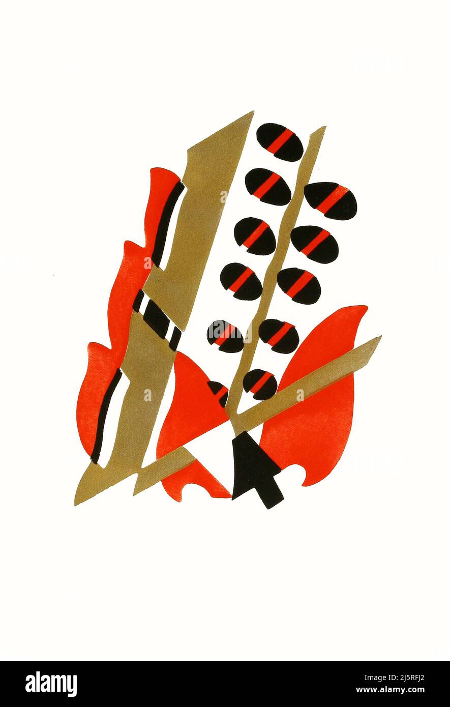 Art déco-Kunst von Serge Gladky - Fleurs, Texte et 26 Planches en Couleurs Teller 17 (1929) Stockfoto