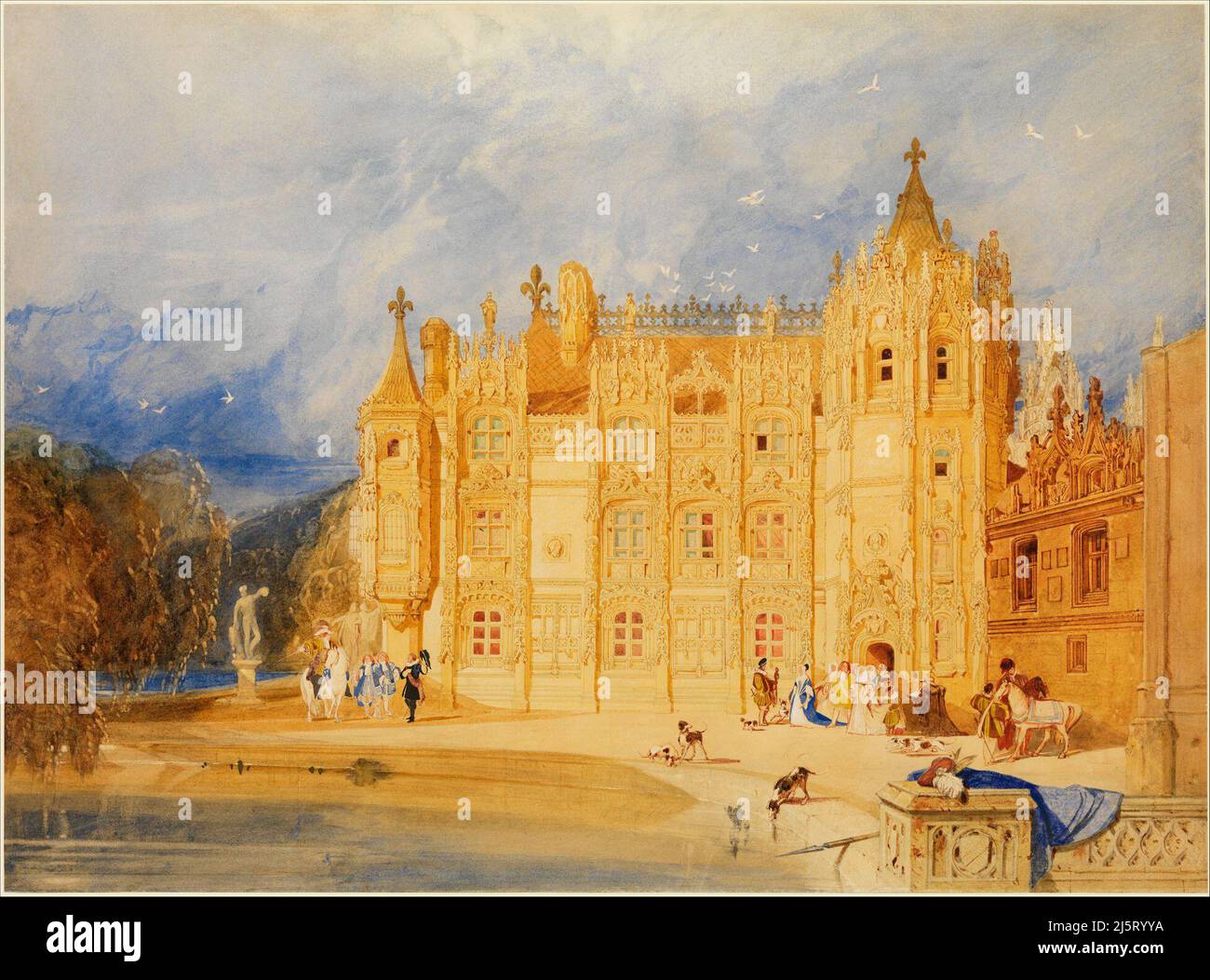 Das Abteihaus, Abtei St. Ouen, Rouen. John Sell Cotman. 1824-31. Stockfoto