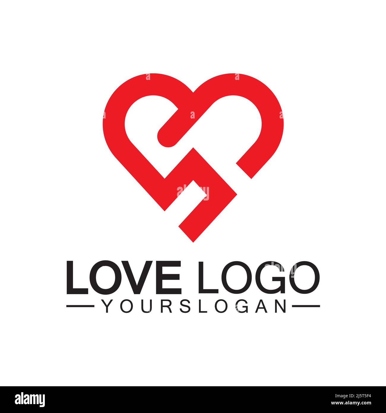 Love Logo Design Vektor, geometrische Herd Logo Vektor, lineare Liebe Vektor Logo Konzept, Herz Form Logo Design-Vektor Stock Vektor