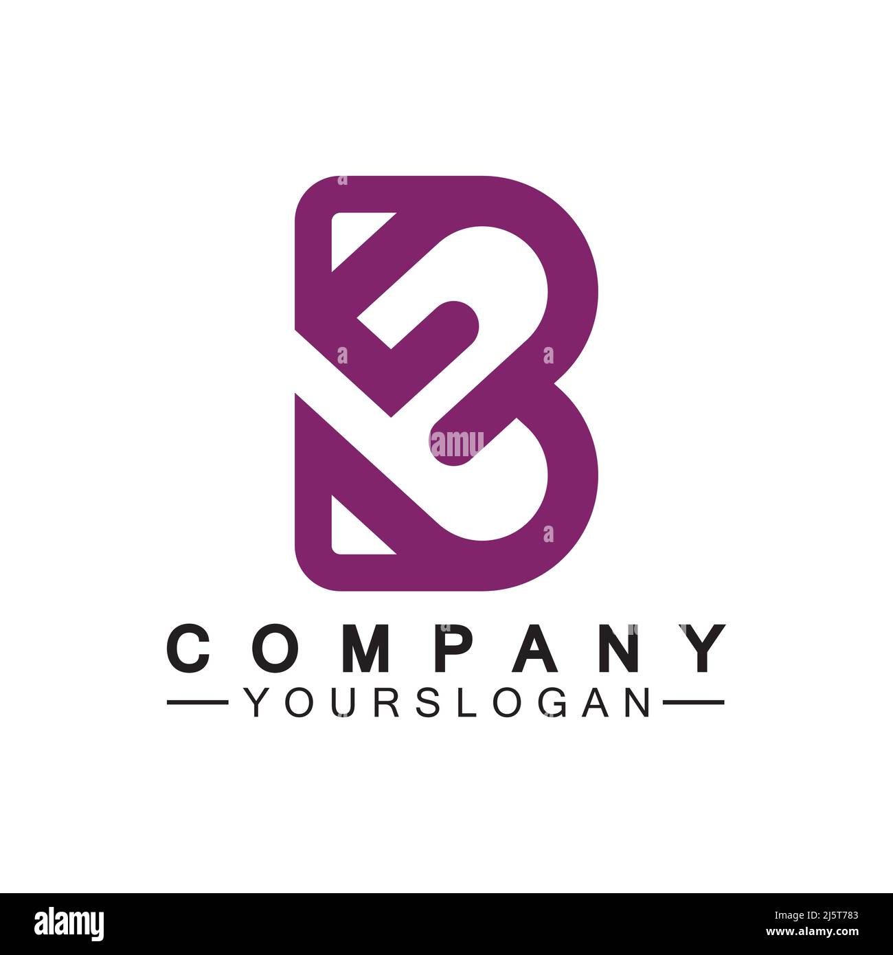Anfangsbuchstabe B Love Heart Logo Stock-Vektorgrafik - Alamy