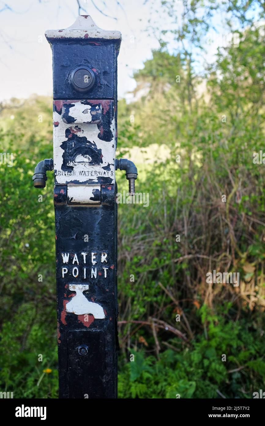 Ein alter Wasserauffangpunkt für Kanalboote auf dem Shropshire Union Kanal in der Nähe von Audlem in der Grafschaft Khéshire, England, Großbritannien Stockfoto