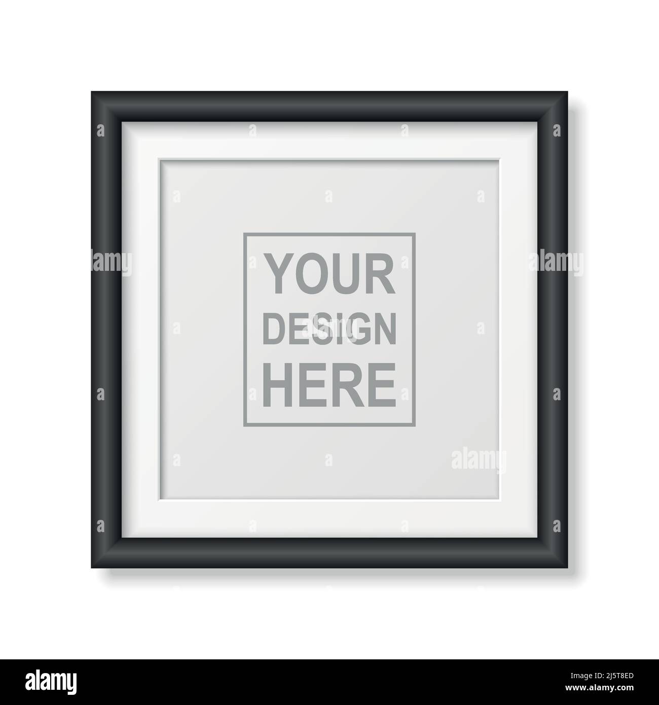 Vector 3D Realistic Black Square Kunststoff oder Holz einfach modern minimalistisch Rahmen isoliert. Design-Vorlage für Foto, Bilderrahmen für Mockup Stock Vektor