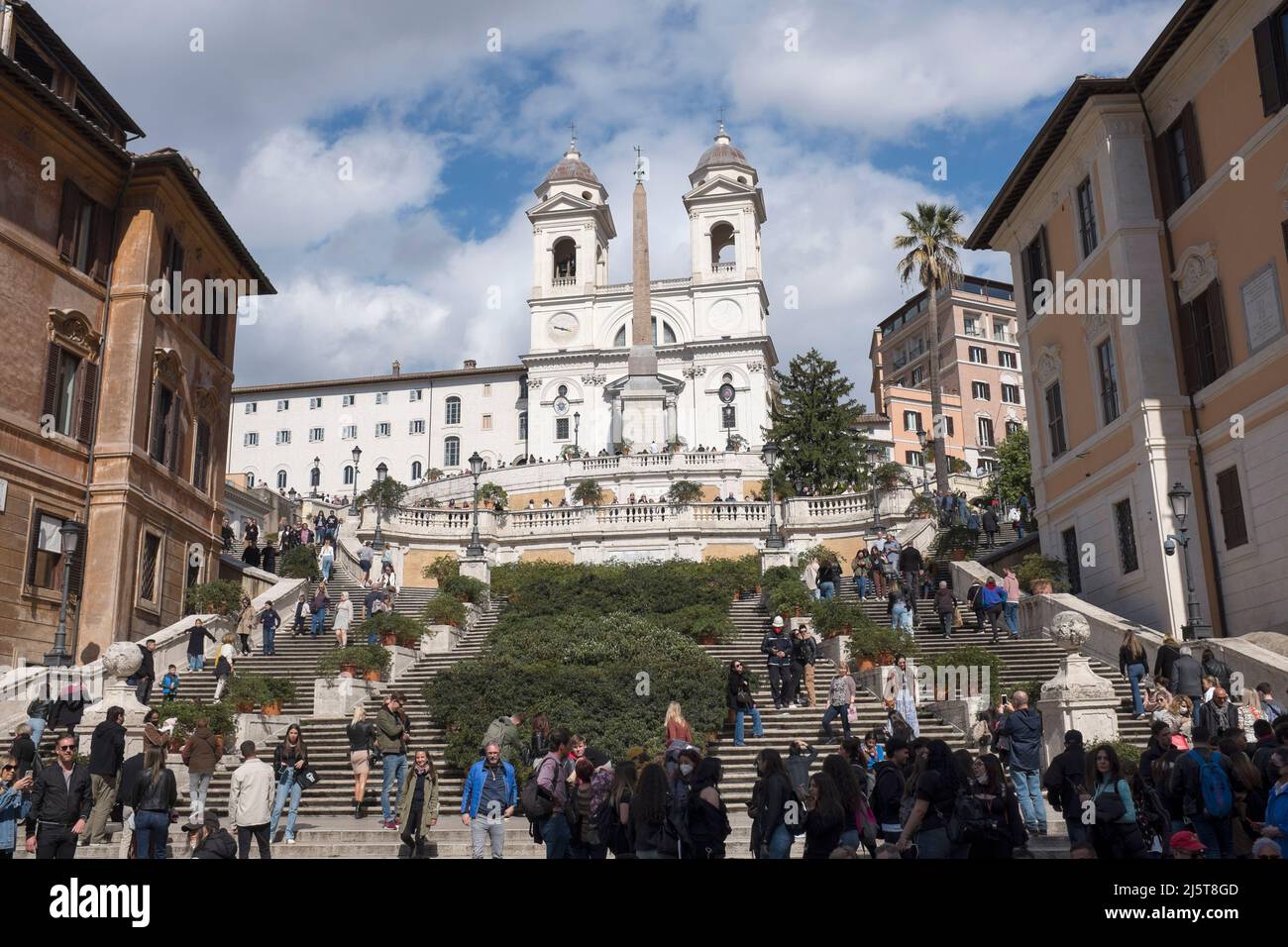 Spanischen Treppe und Trinita Dei Monti Kirche Rom Italien Stockfoto