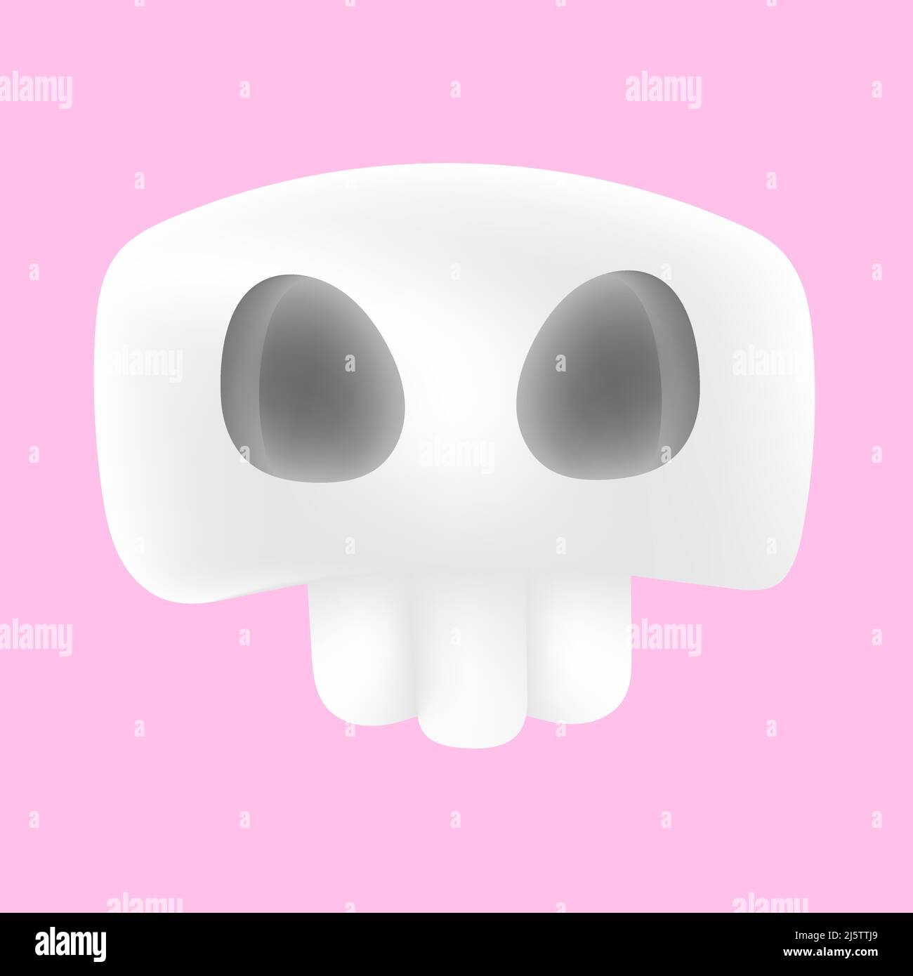 Dreidimensionaler unheimlicher weißer Schädel Stock Vektor