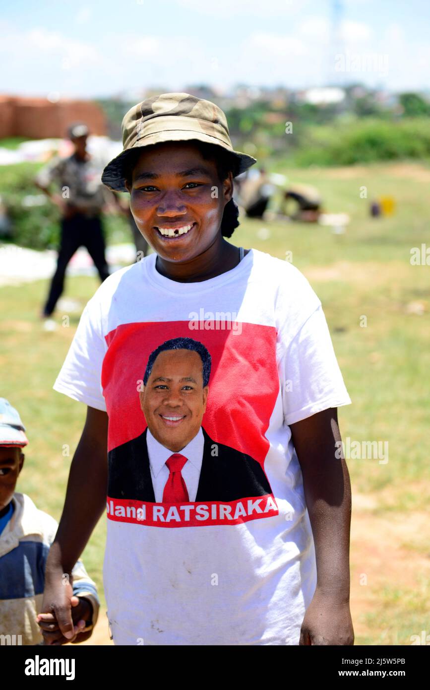 Wahlen in Madagaskar – endgültige Wahlkampagne für die Wahlkandidaten vor den Parlamentswahlen im Dezember 2013. Stockfoto