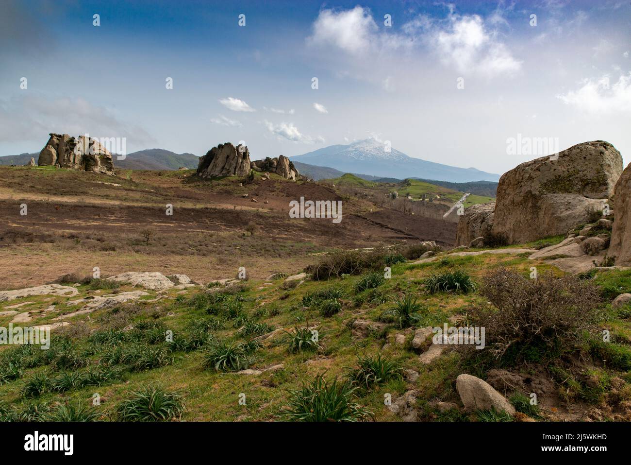 Altipiano dell'Argimusco, sito archeologico e naturalistico siciliano formato da rocce antiche milioni di anni con forme molto particolari Stockfoto