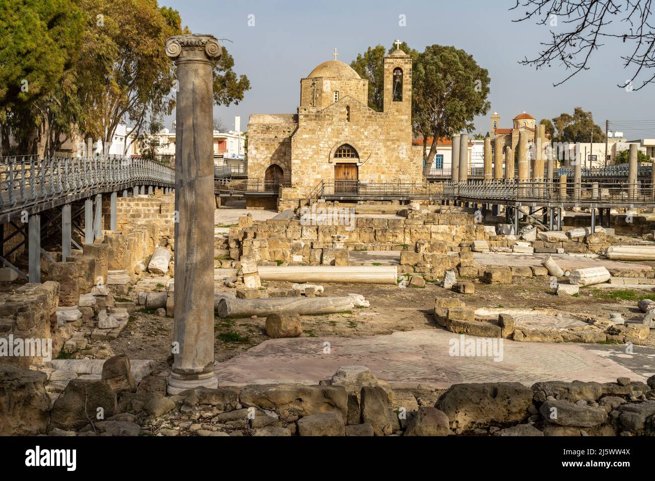 Kreuzkuppelkirche Agia Kyriaki in Paphos, Zypern, Europa | Kirche von Agia Kyriaki in Paphos, Zypern, Europa Stockfoto