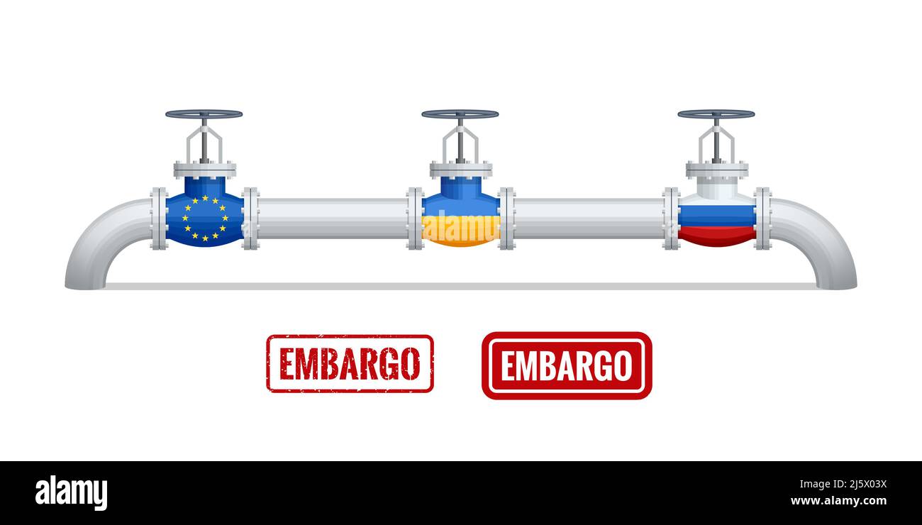 Transport, Lieferung, Transport von Erdgas oder Erdöl auf Pipeline zwischen Lieferant und Importeur. Gasregelgeräte. Erdgaslieferungen Stock Vektor