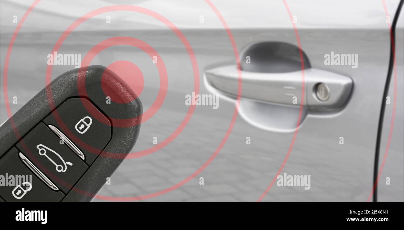 Schlüsselloses Fernbedienungssystem eines modernen Autos Stockfoto