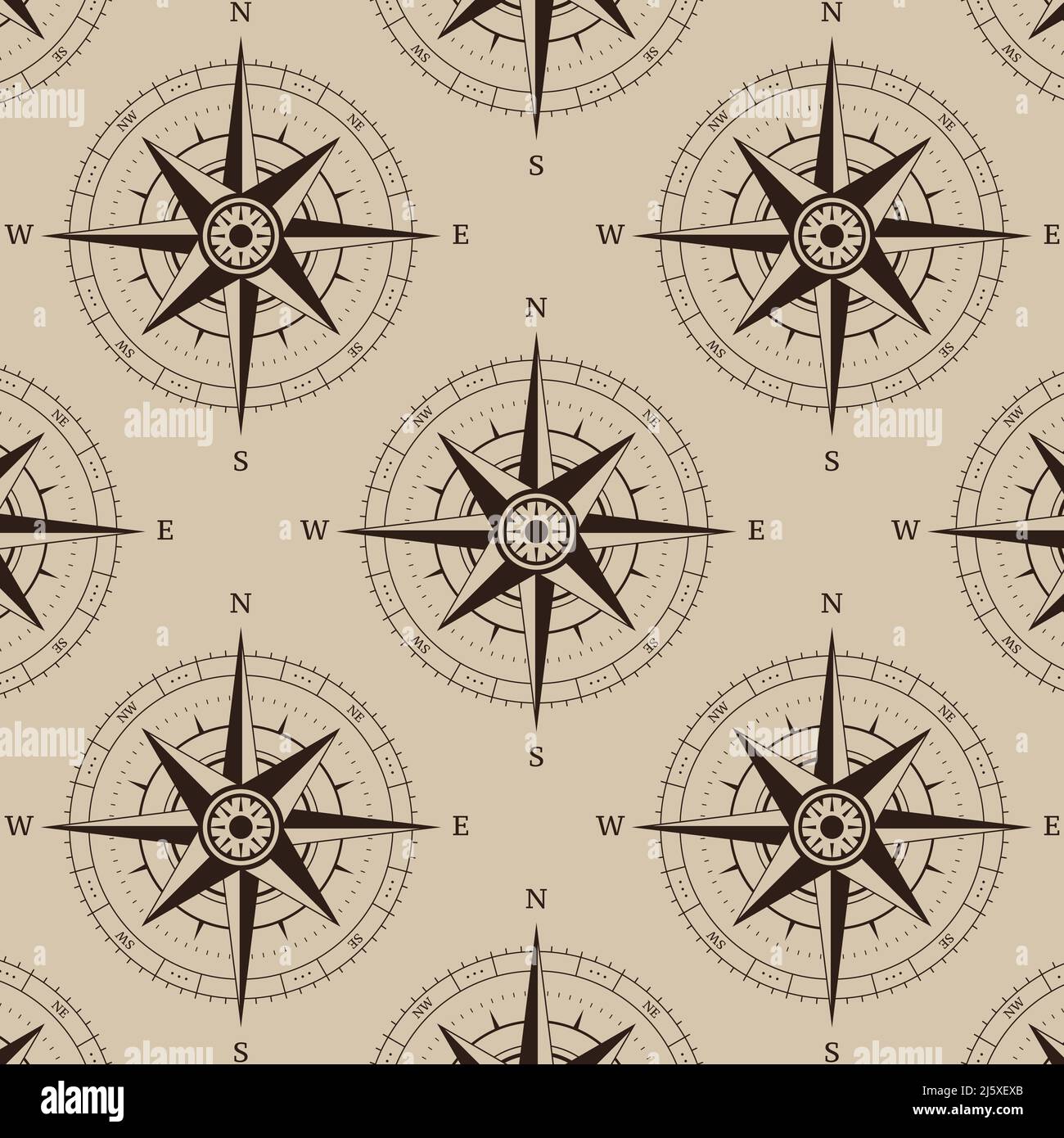Navigation Kompass Musterdesign Hintergrund Vektor-illustration Stock Vektor