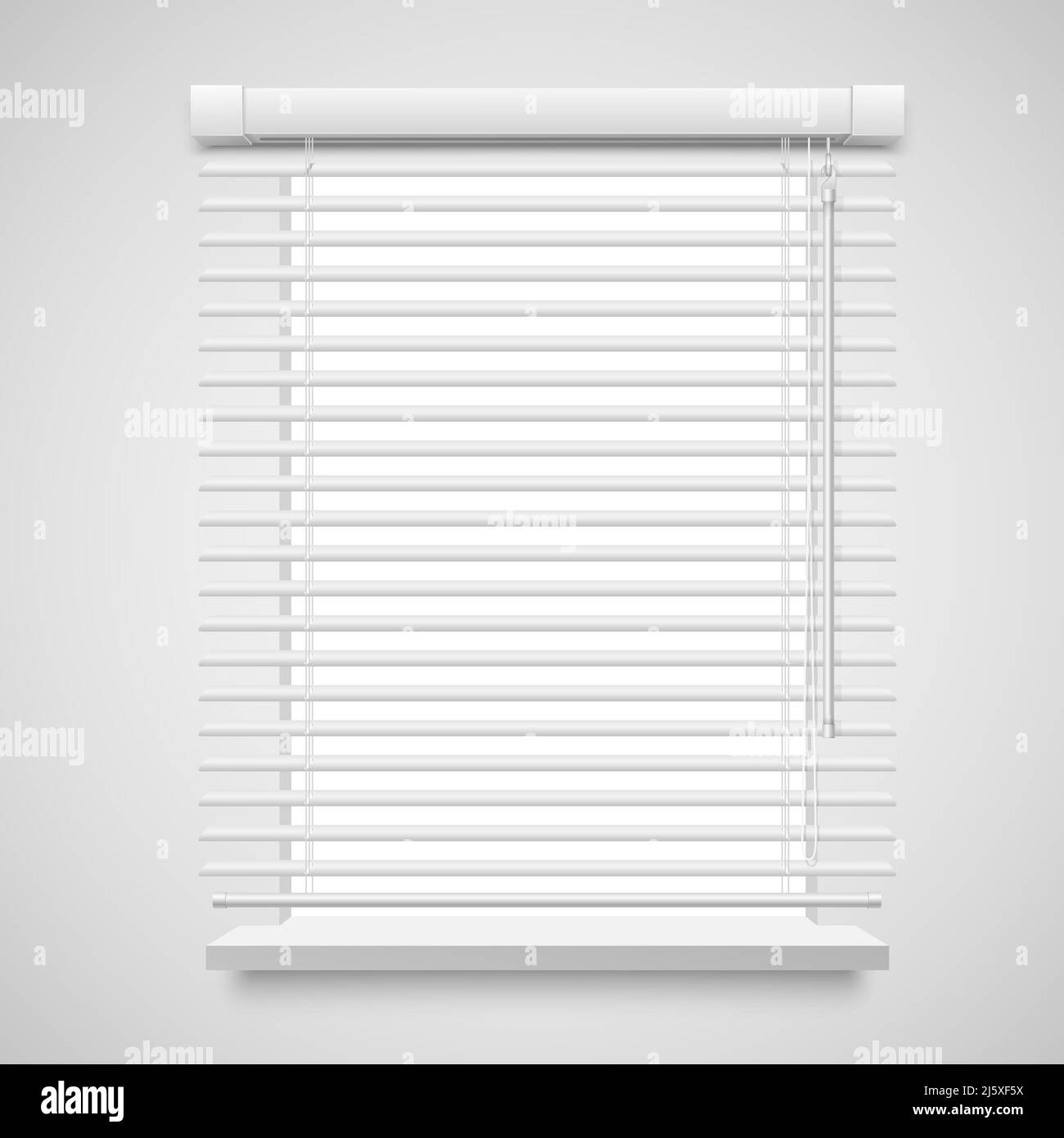 Realistische Jalousien für Fenster-Vektor-Illustration isoliert auf weiss Stock Vektor