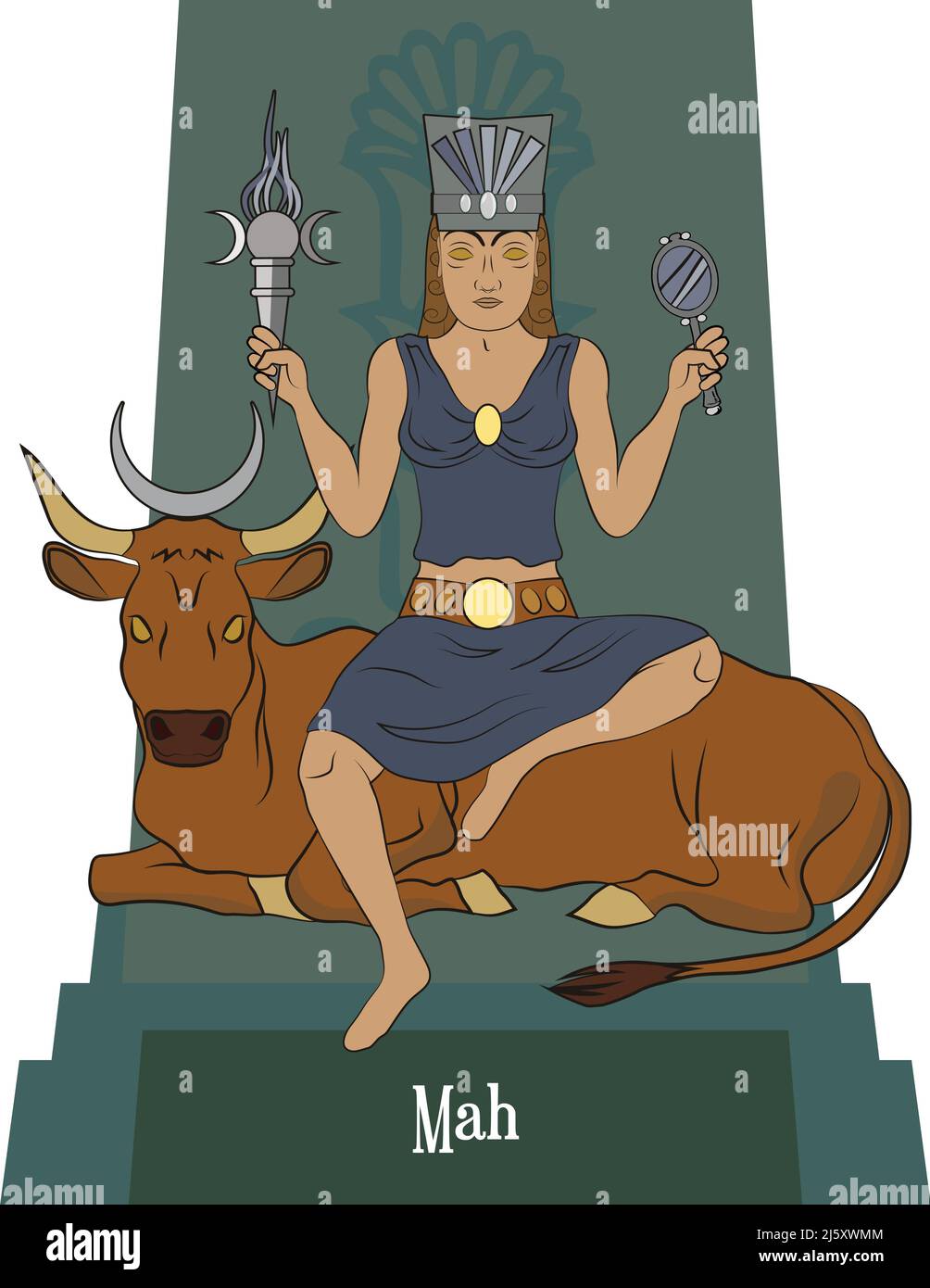 Illustration Vektor isoliert von persischen mythischen Göttern, Stock Vektor