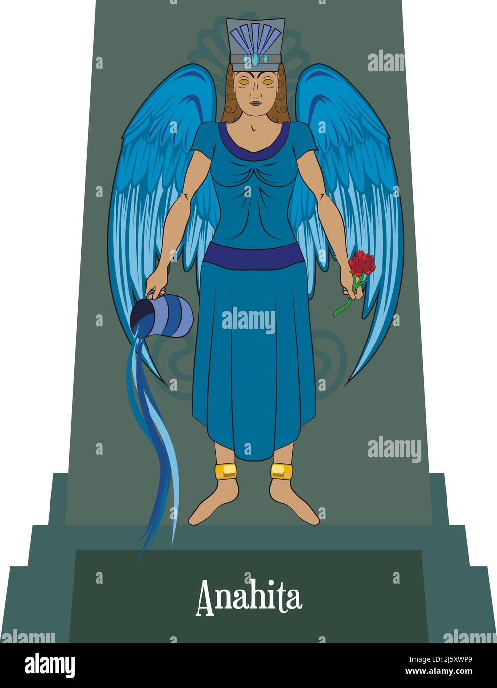 Illustration Vektor isoliert von persischen mythischen Göttern, Stock Vektor