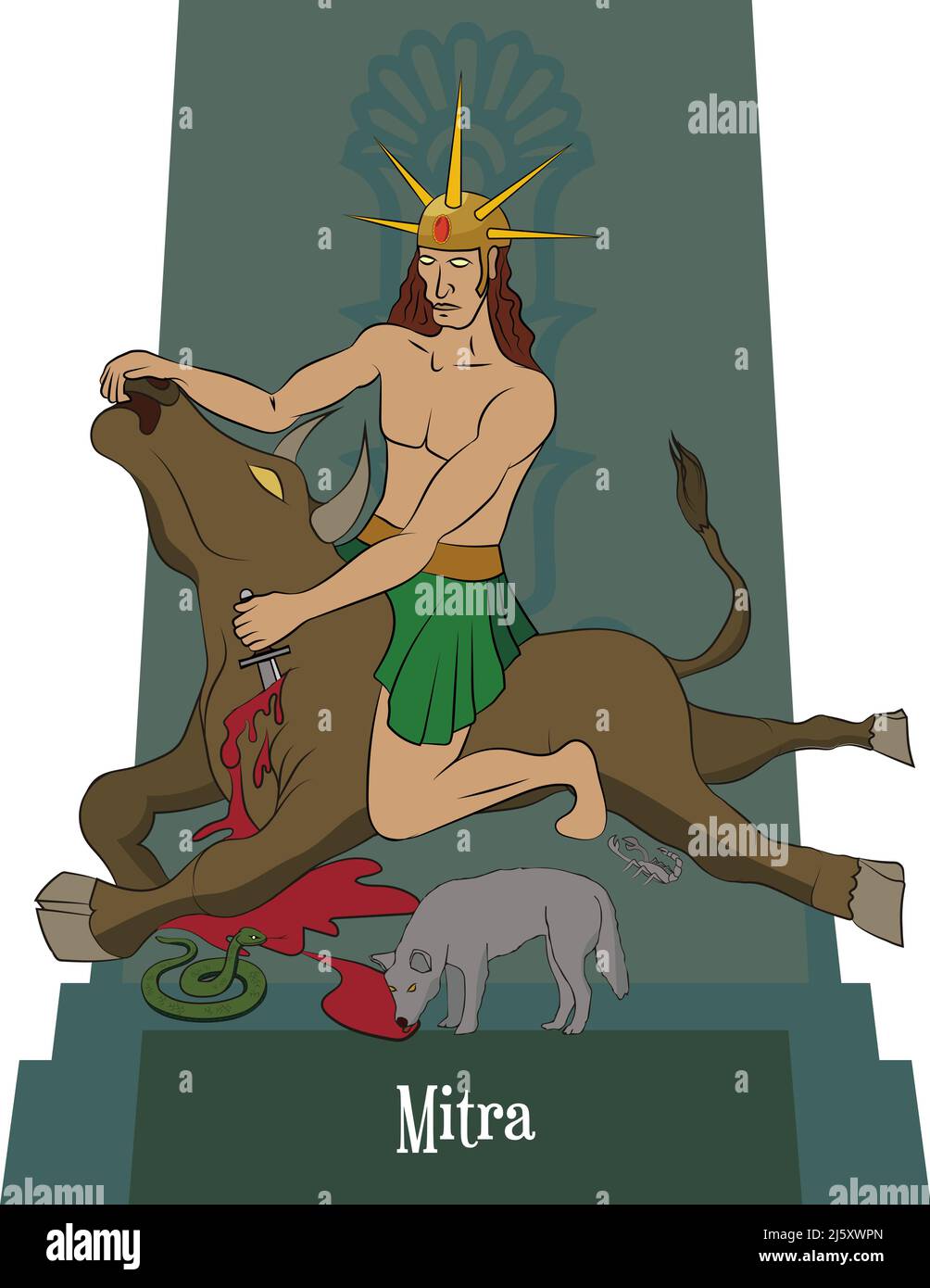 Illustration Vektor isoliert von persischen mythischen Göttern, Stock Vektor