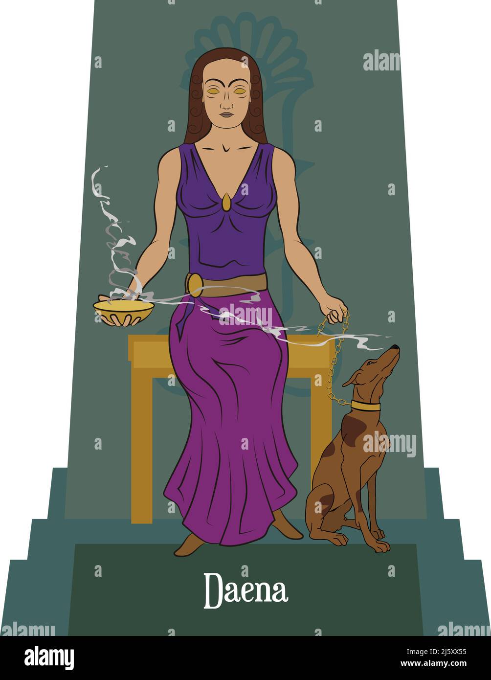 Illustration Vektor isoliert von persischen mythischen Göttern, Stock Vektor