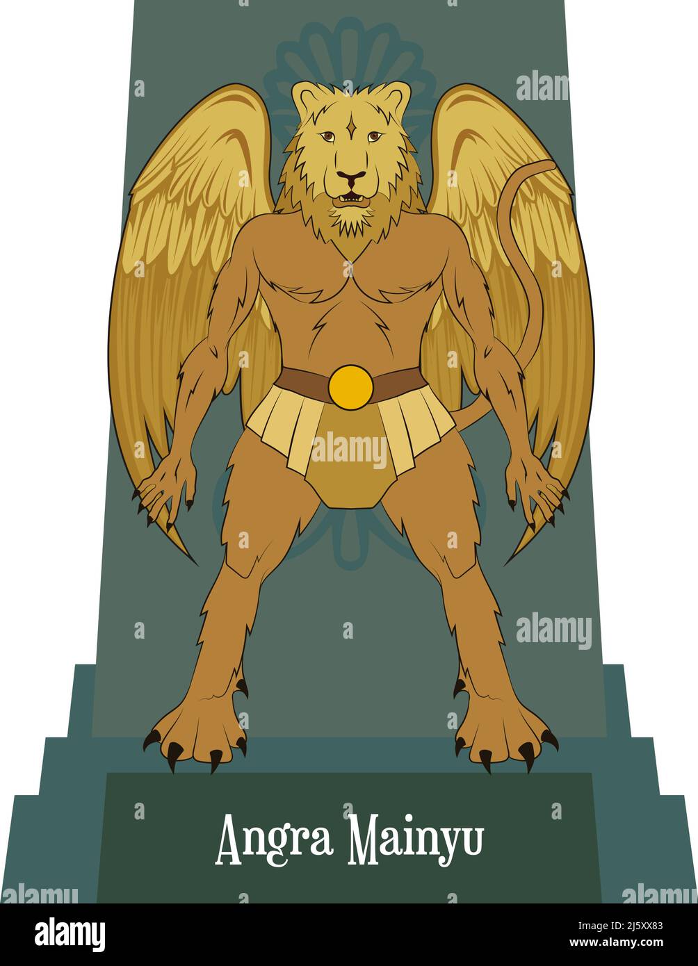 Illustration Vektor isoliert von persischen mythischen Göttern, Stock Vektor