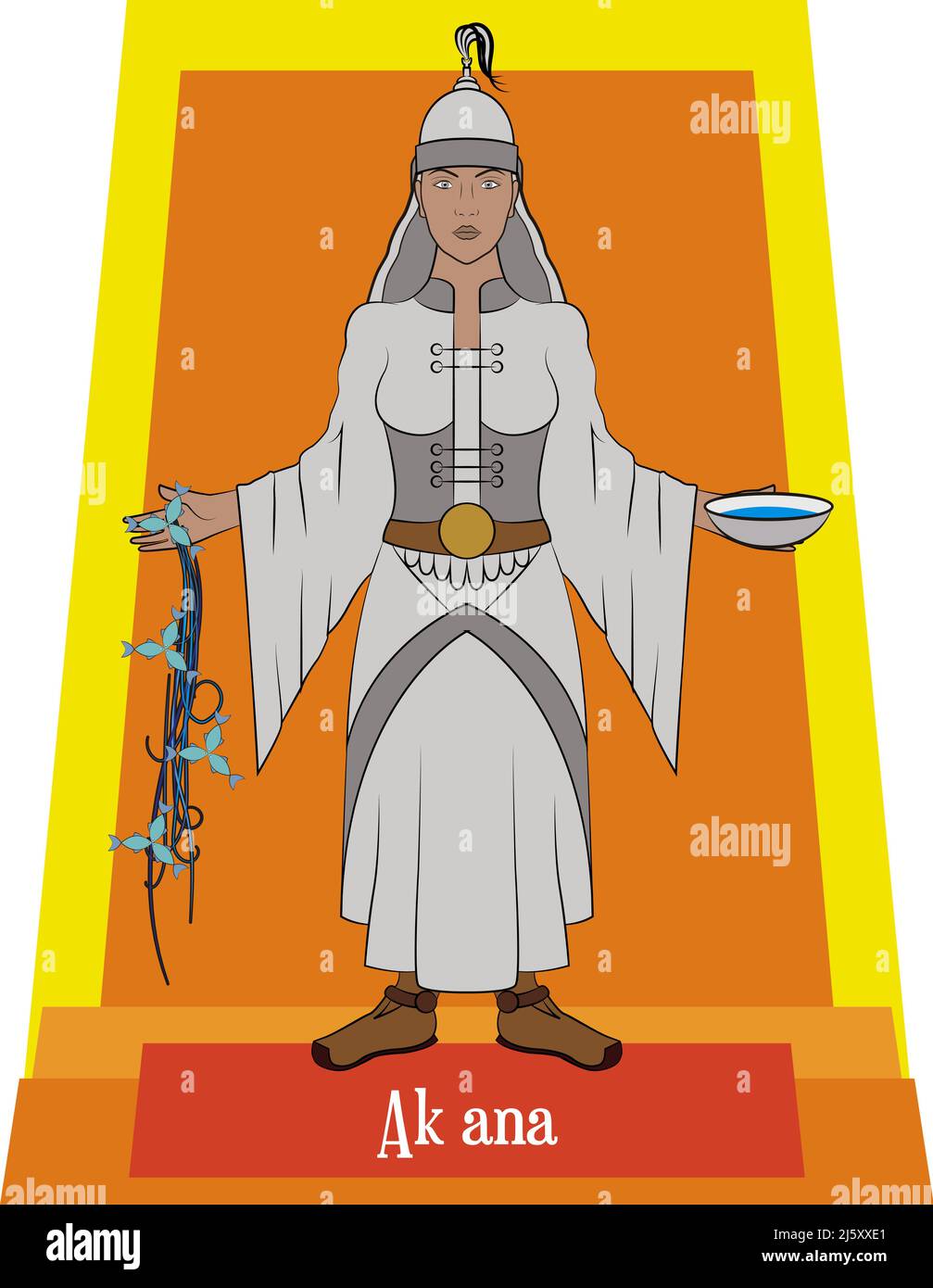 Illustration Vektor isoliert von mongolischen mythischen Göttern, AK ana Stock Vektor