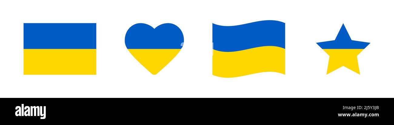 Symbol für Ukraine-Flagge gesetzt Stock Vektor