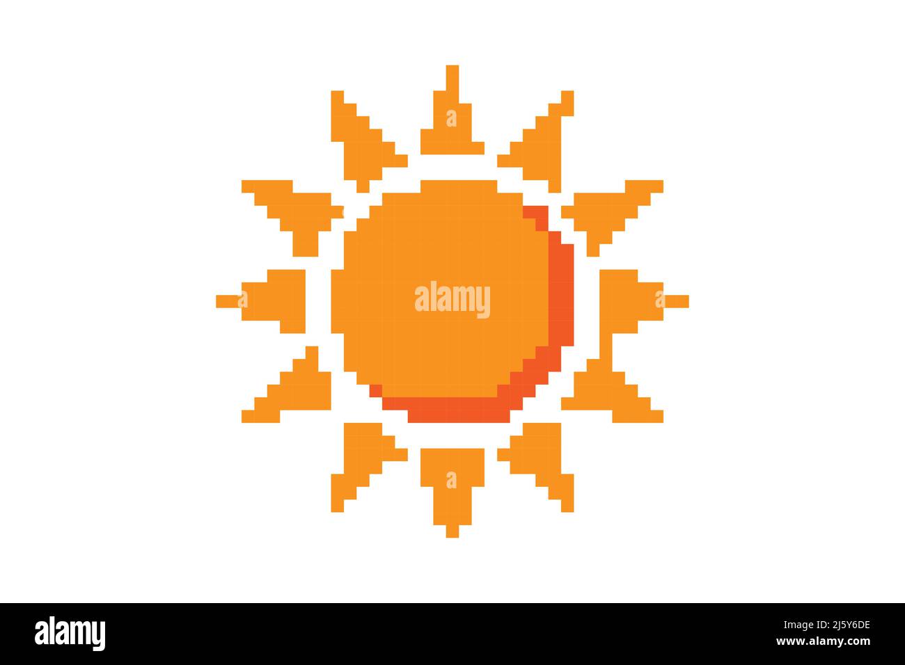 Pixel Sun Icon einfaches Design Stock Vektor