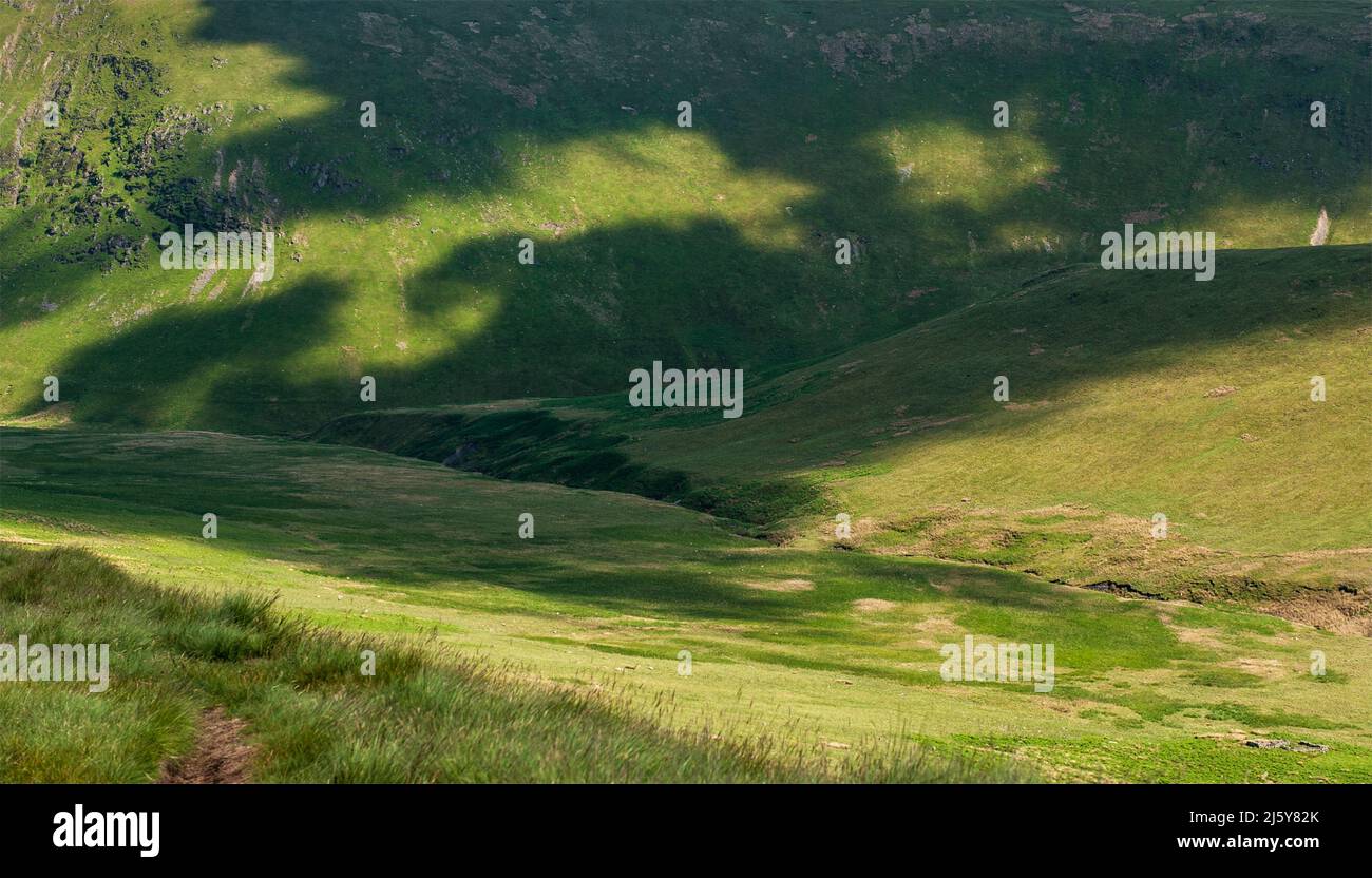 Drachenmuster an den Hängen von Souther fiel im Glendermackin Valley in der Nähe von Mungrisdale, Cumbria Stockfoto
