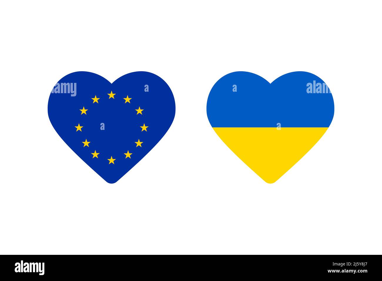 Ukraine mit Russland Flaggen Hintergrund. Stock Vektor