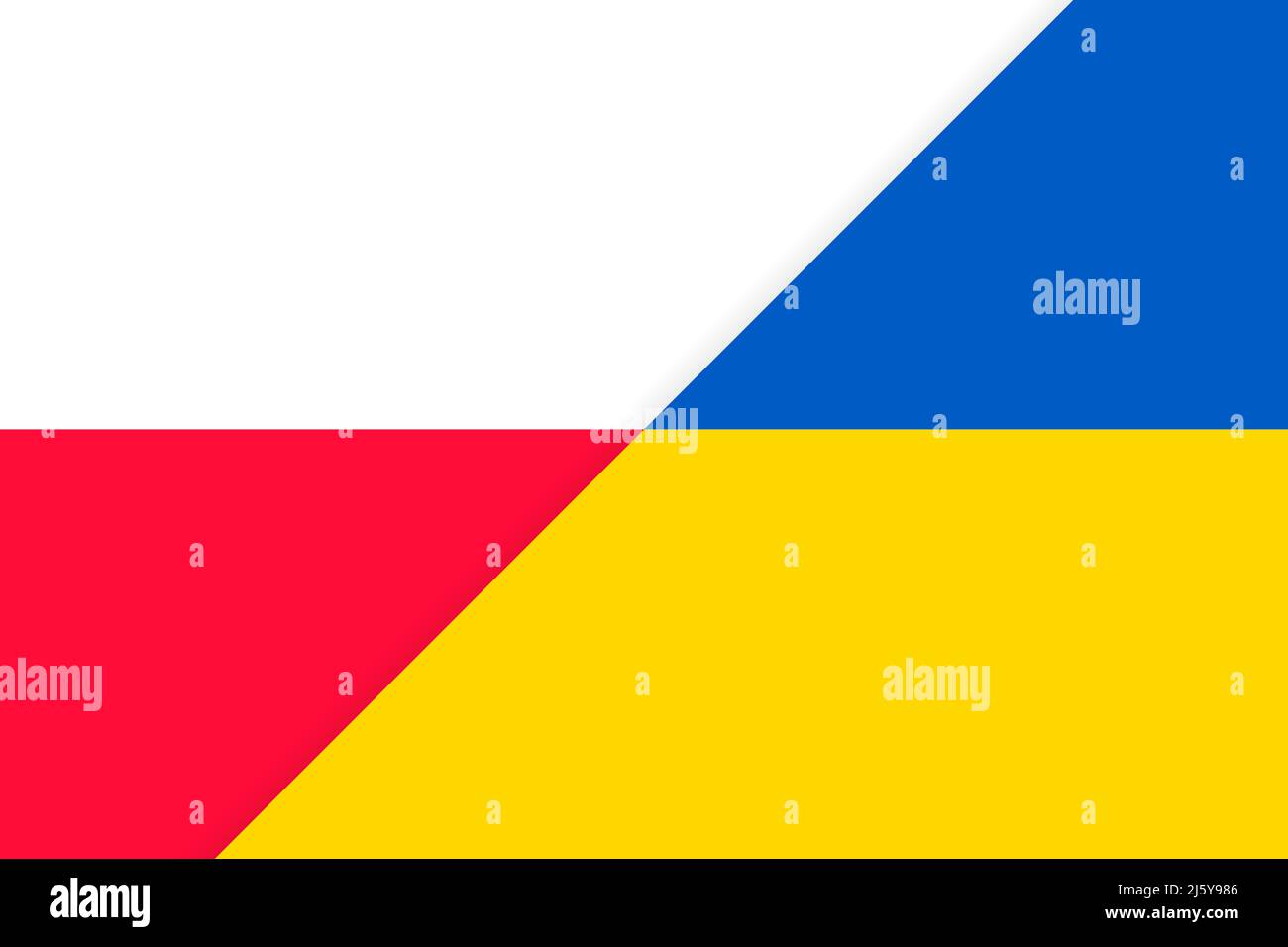 Polen und die Ukraine Flaggen Hintergrund Stock Vektor