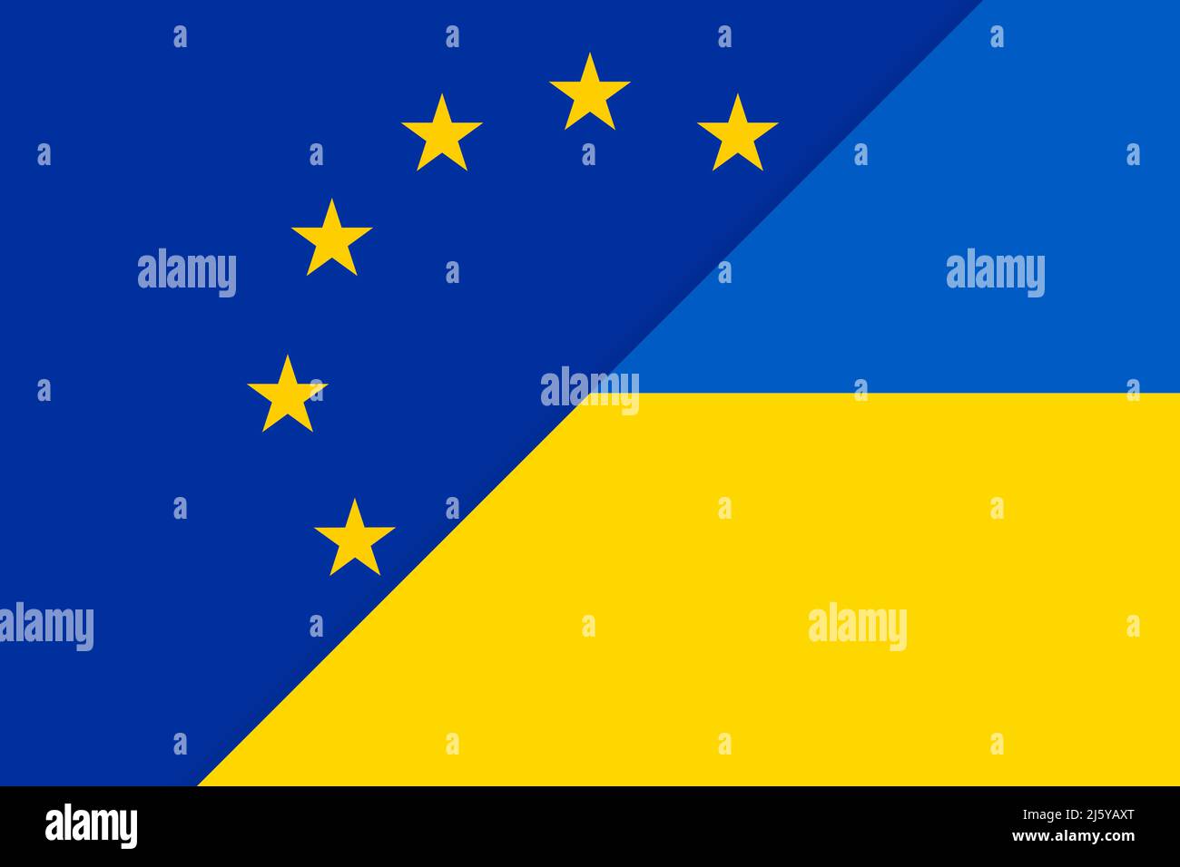 Flaggen der Union Europa und der Ukraine Stock Vektor