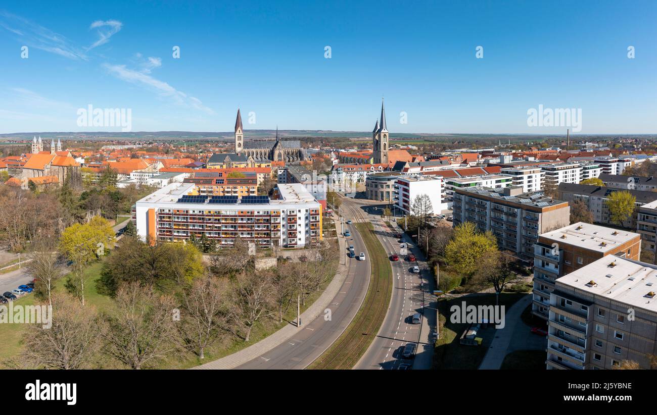 Luftbildaufnahmen Drohnenaufnahmen aus Halberstadt Harz Stockfoto