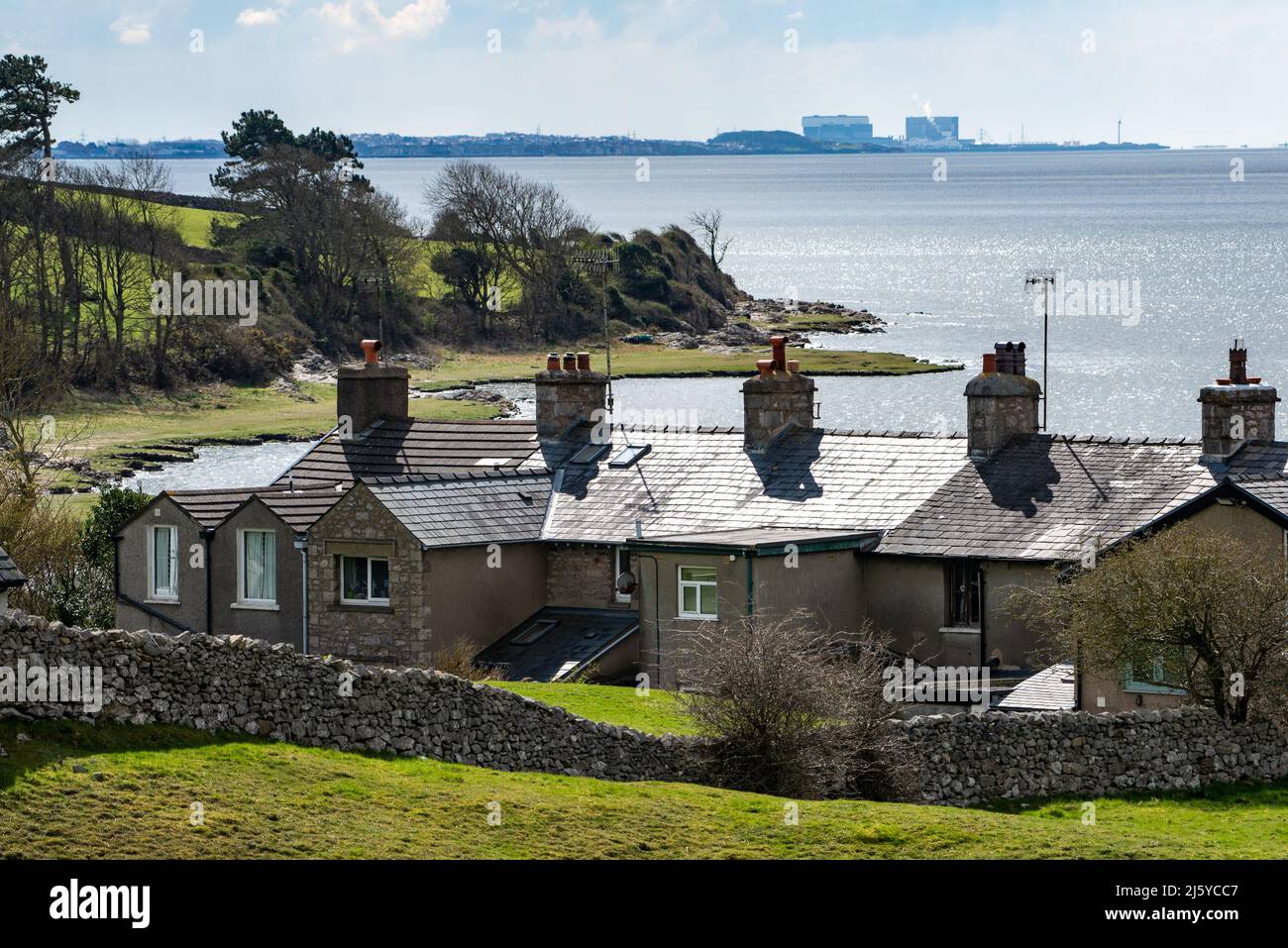 Fisherman's Cottages, Silverdale, Carnforth, Lancashire, Großbritannien Stockfoto