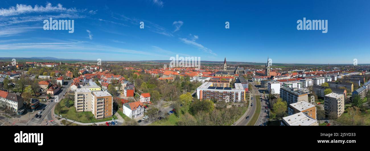 Luftbildaufnahmen Drohnenaufnahmen aus Halberstadt Harz Stockfoto