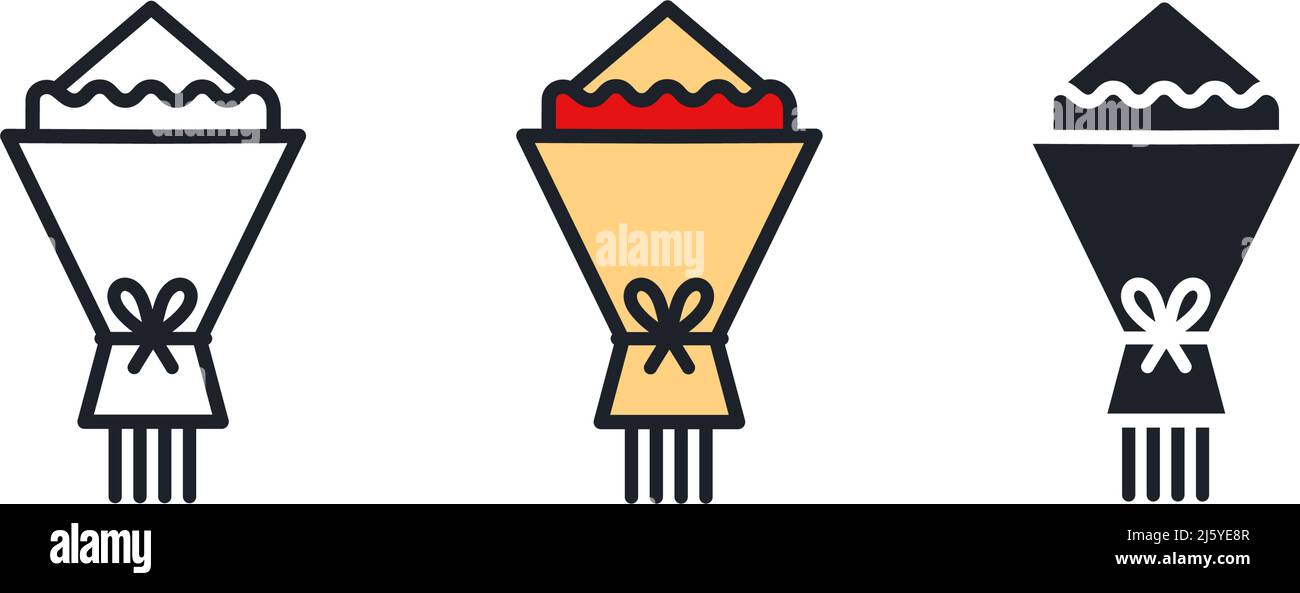 BlumenstraußSymbol. Blumen Lieferung isoliert VektorSymbol Stock