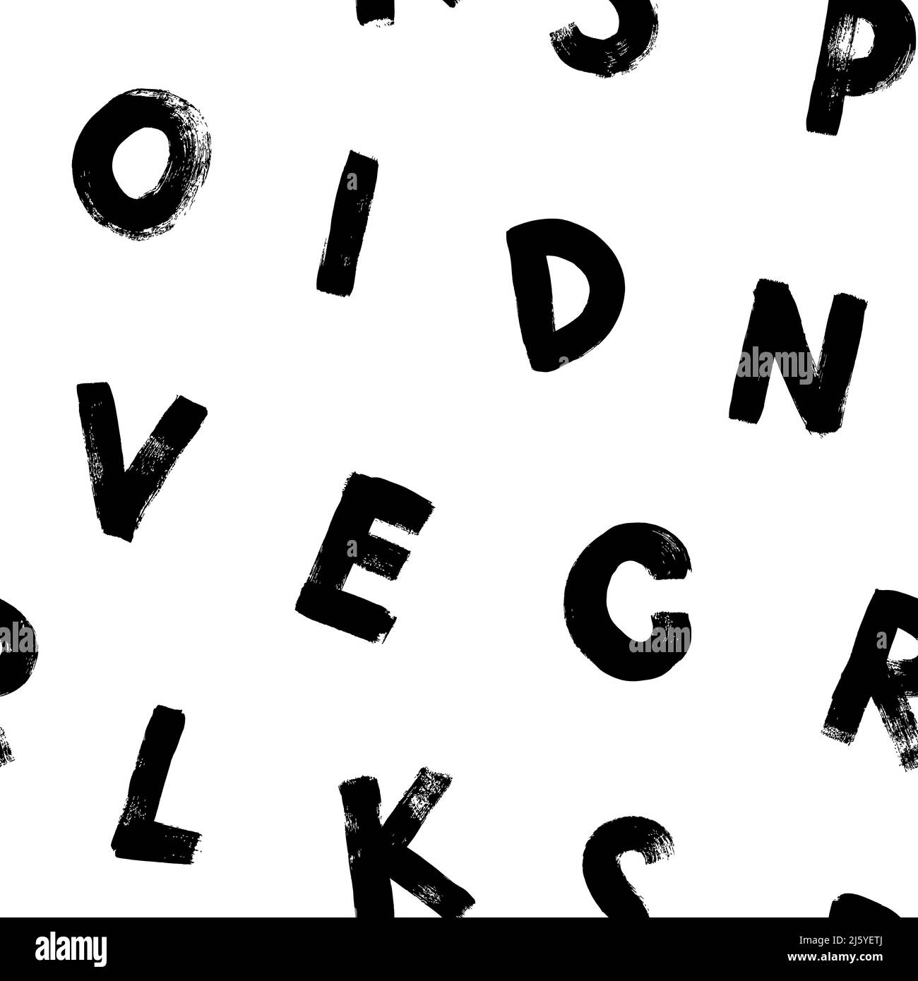 Alphabet handgezeichnetes Grunge Buchstaben nahtloses Muster Stock Vektor