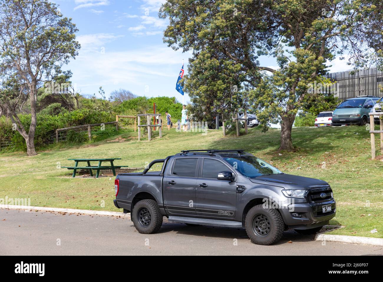 Ford Ranger Versorgungsfahrzeug geparkt in Sydney, NSW, Australien Stockfoto