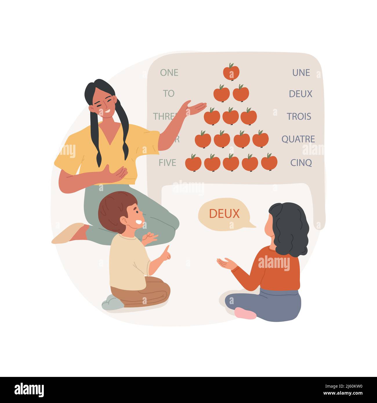 Lernzahlen isolierte Cartoon-Vektor-Illustration. Kinder lernen zählen Lernzahlen isolierte Cartoon-Vektor-Illustration. Kinder lernen zählen