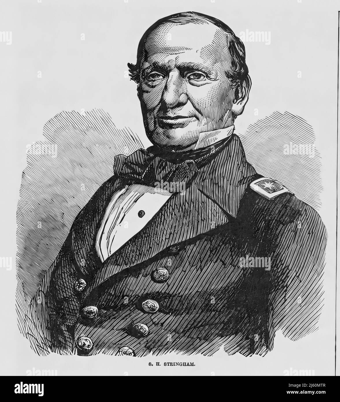 Porträt von Silas Horton Stringham, Union Navy Admiral im amerikanischen Bürgerkrieg. 19.-Jahrhundert-Illustration Stockfoto