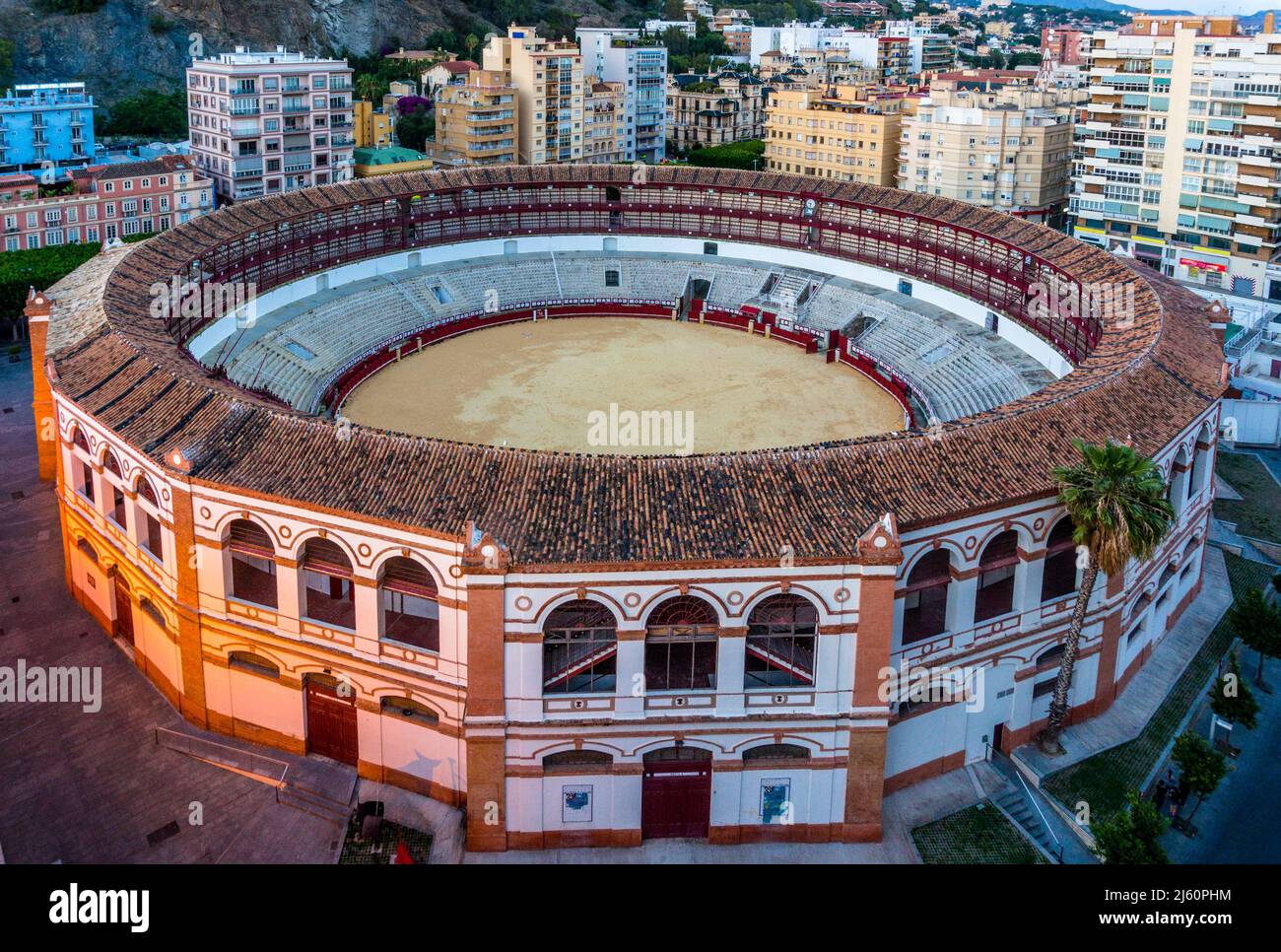 Die Stierkampfarena in Malaga, Andalusien, Spanien Stockfoto