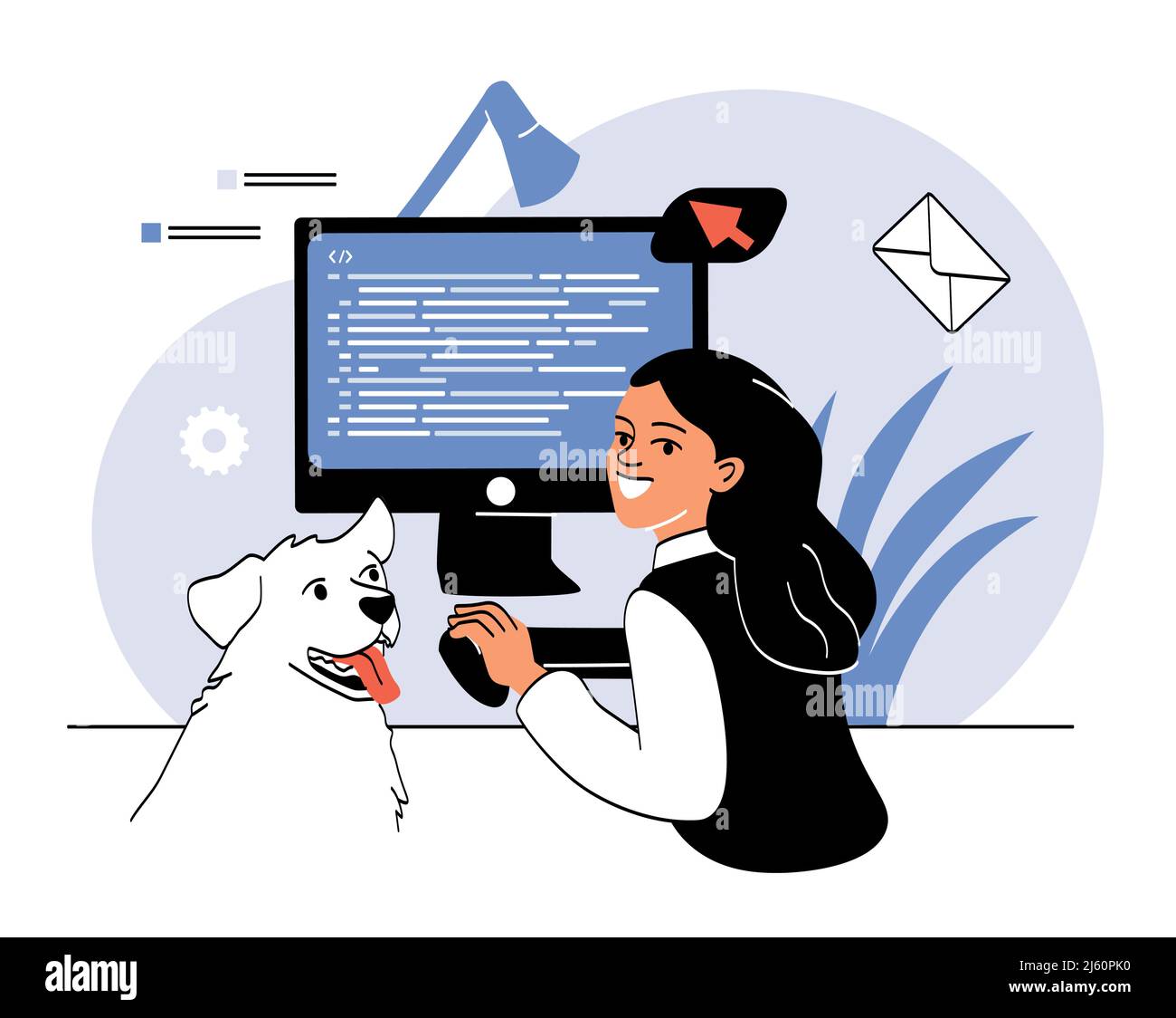 Codierer bei der Arbeit Stock Vektor