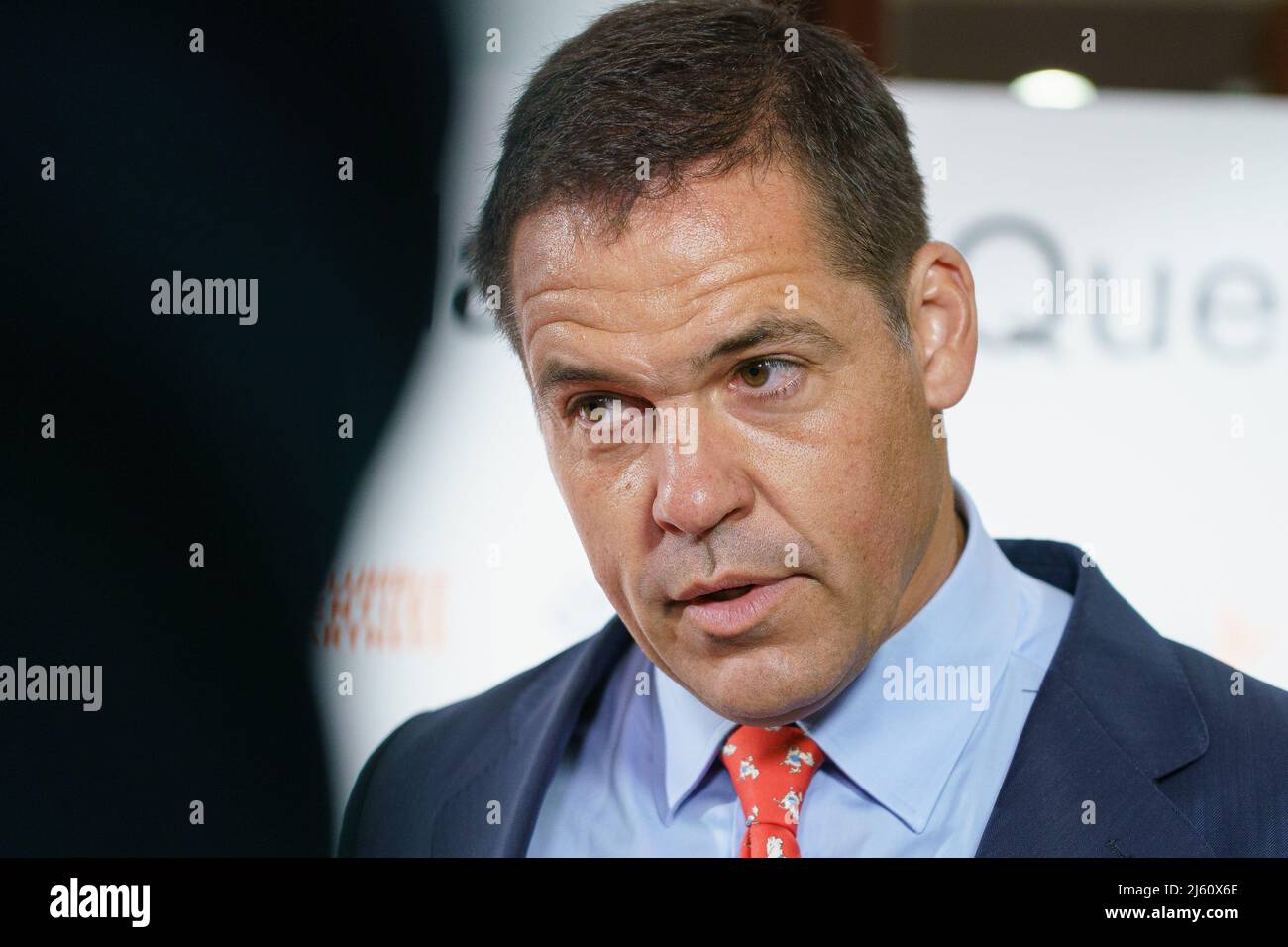 Madrid, Spanien. 26. April 2022. Luis Alfonso de Borbon besucht die Fotocolore der Fundacion Querer und Columbus im Intercontinental Hotel in Madrid. Kredit: SOPA Images Limited/Alamy Live Nachrichten Stockfoto